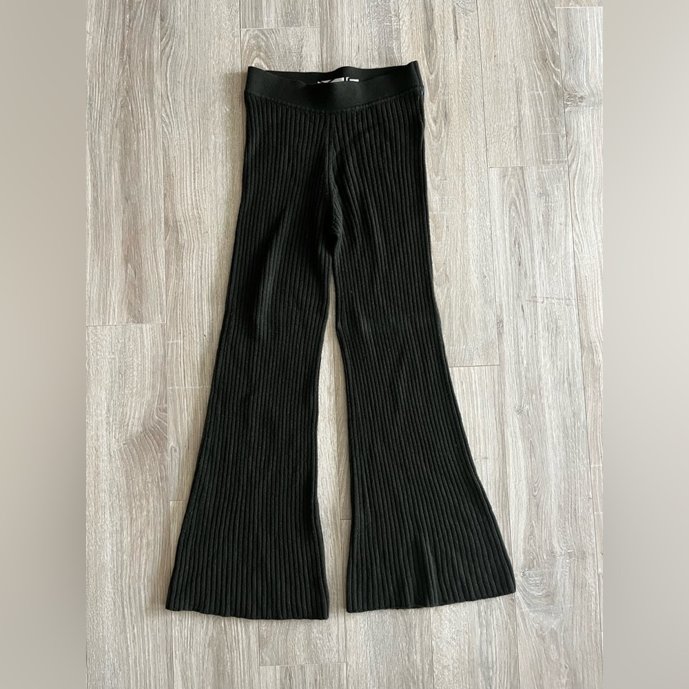 Ralph Lauren RLX Women’s Merino Wool Wide-Leg Ribbed Sweater Pant Green - Medium - Picture 3 of 8